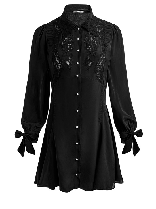 BLACK-DEBORAH MINI SHIRT DRESS