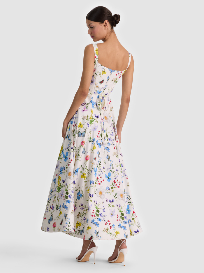POLLY FLARED MIDI DRESS - TWISTING VINES OFF WHITE image 2 - ALICE + OLIVIA