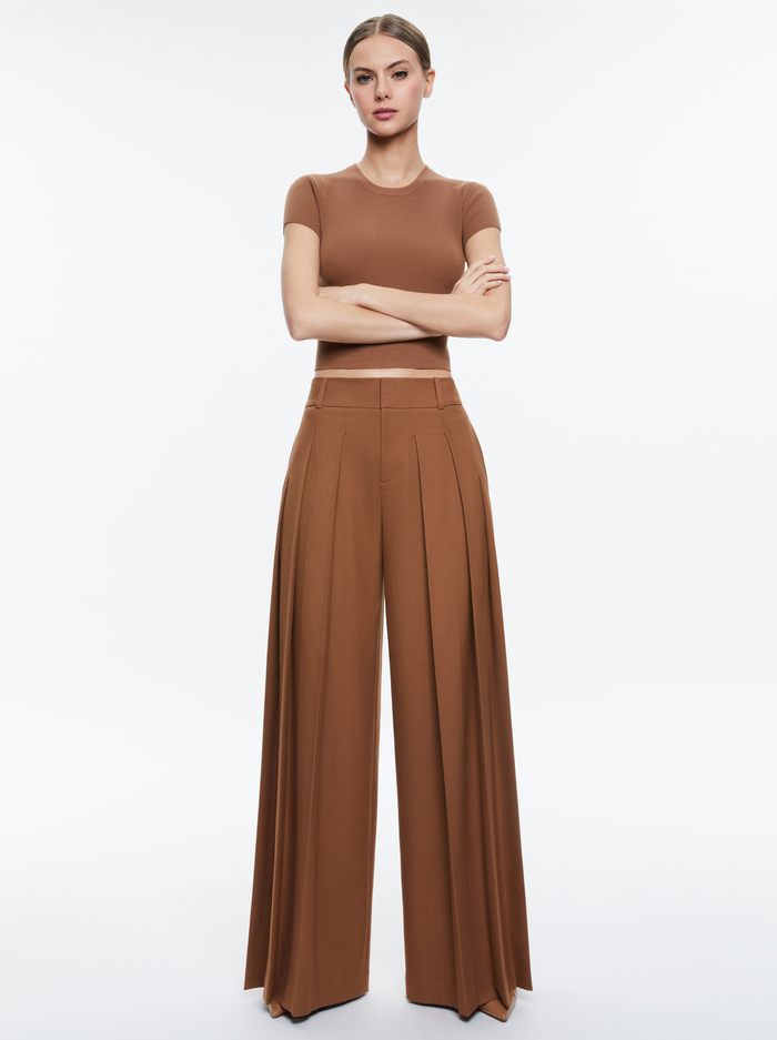 SIMON TROUSER - CAMEL image 1 - Alice And Olivia