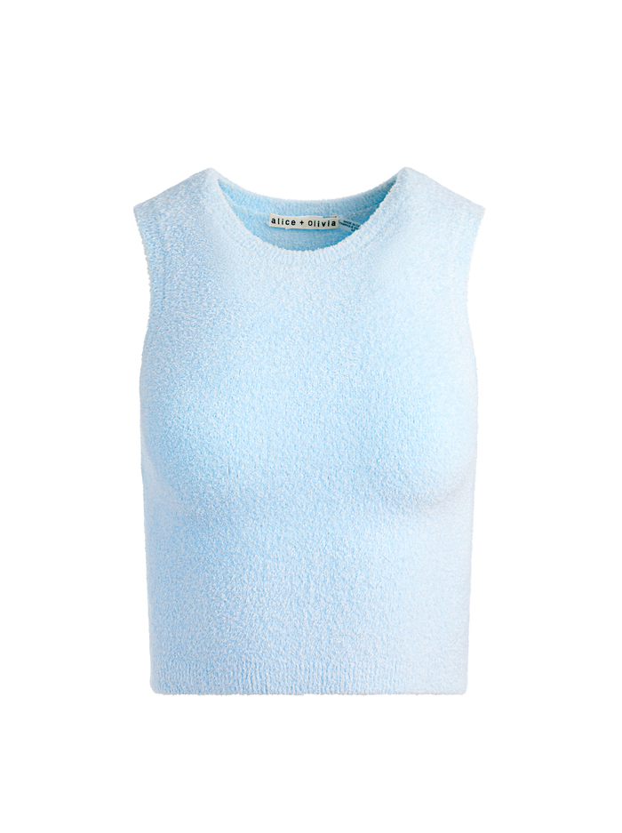 AMITY SLEEVELESS CROPPED TANK - LIGHT ICE image 5 - Alice And Olivia