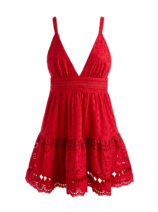 CHILI PEPPER-LORENE EMBROIDERED MINI DRESS
