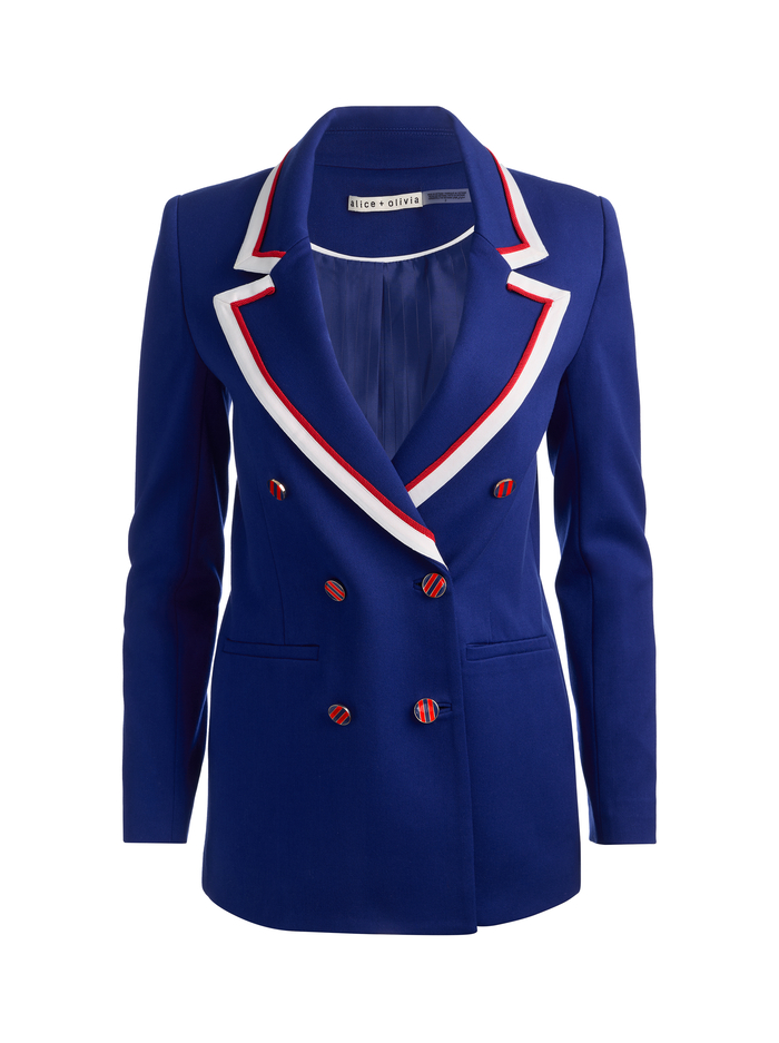 CAMPBELL DOUBLE BREASTED BLAZER - TWILIGHT BLUE image 5 - ALICE + OLIVIA