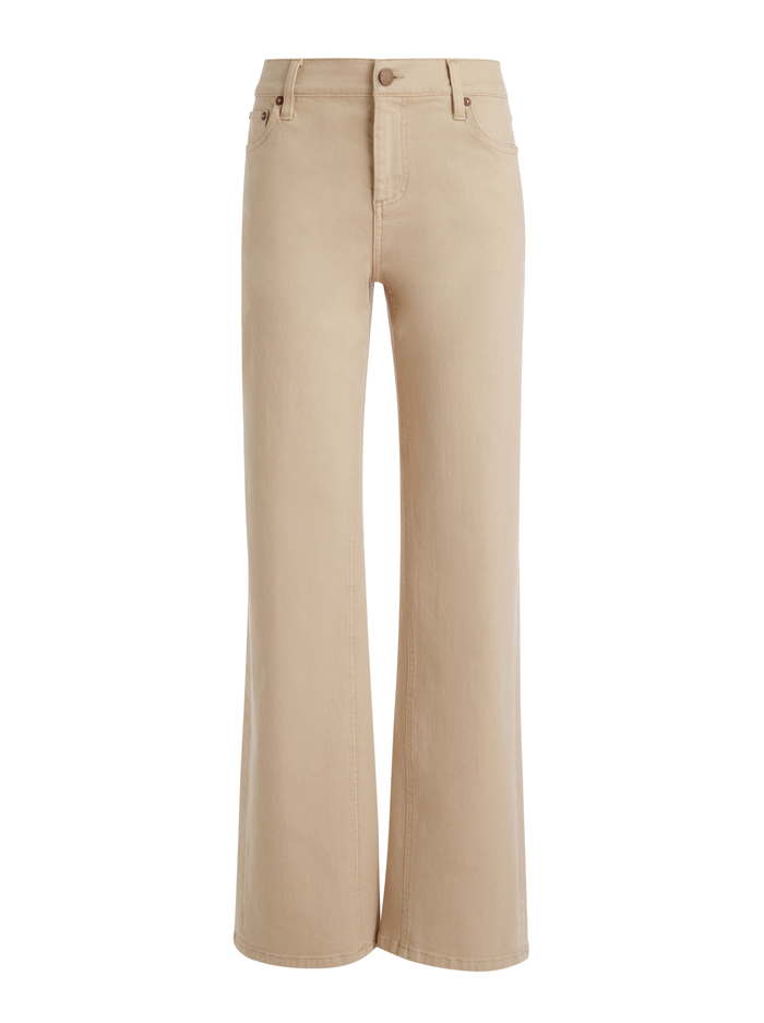 ERNIE LOW RISE BUCKLE BACK JEAN - ALMOND image 5 - Alice And Olivia