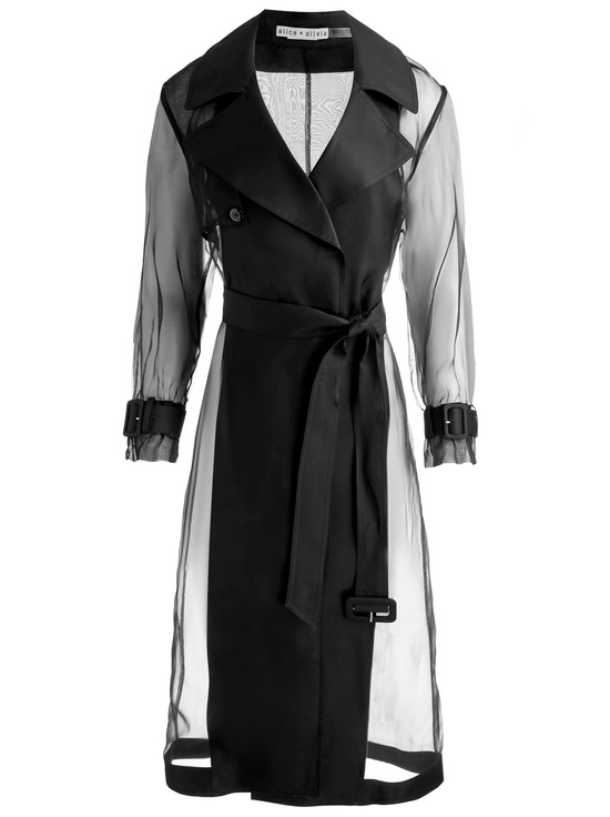 BLACK-SILVIA SHEER MAXI TRENCH