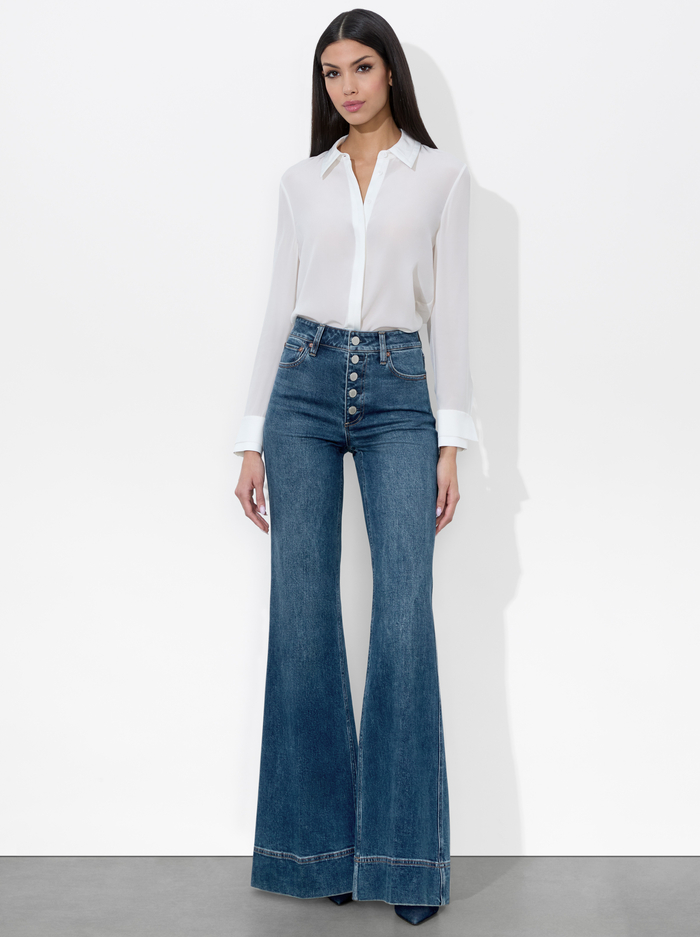 MISSA EXPOSED BUTTON JEAN - LOLA BLUE image 5 - Alice And Olivia