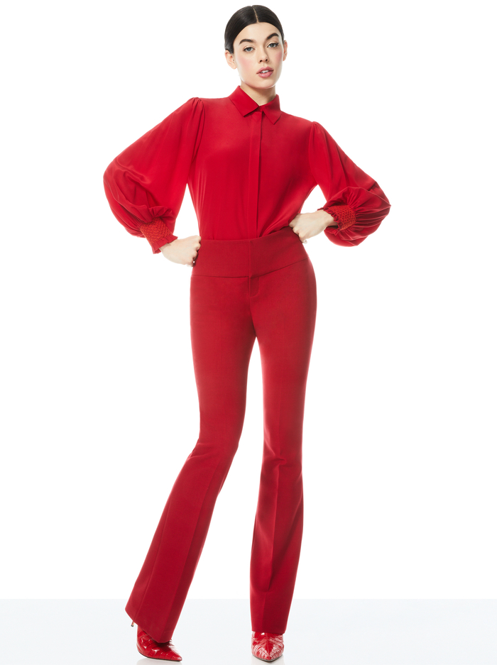 WILLA BOUSON SLEEVE TOP - DEEP RUBY image 4 - Alice And Olivia