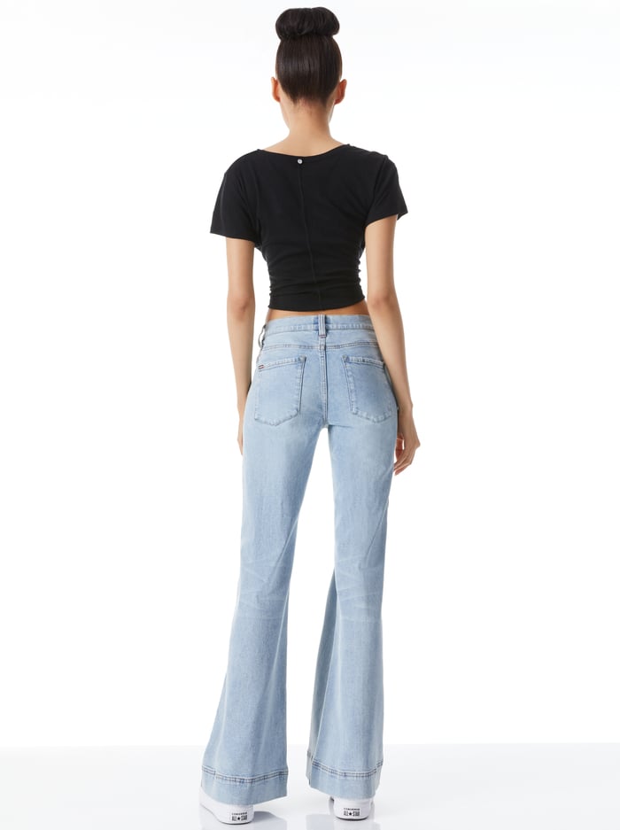 REY LOW RISE WIDE LEG JEAN - ROCKSTAR BLUE/BLACK image 1 - Alice And Olivia
