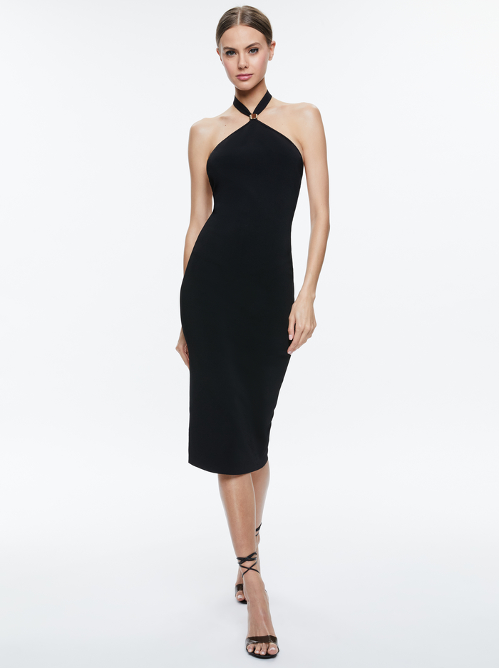 NOE HALTER DRESS - BLACK image 4 - Alice And Olivia