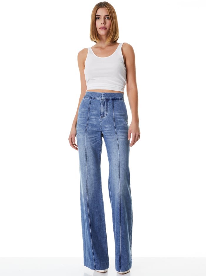 Dylan High Waisted Wide Leg Jean In Best Intentions | Alice + Olivia