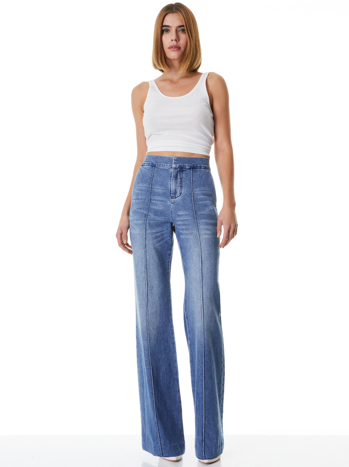 Dylan High Waisted Wide Leg Jean In Best Intentions | Alice And Olivia