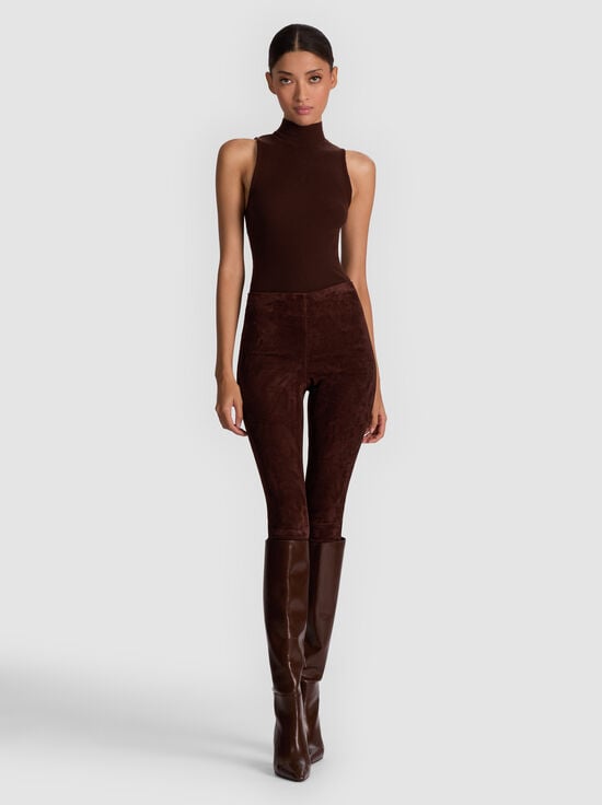 DARK CHOCOLATE-LENNOX SUEDE LEGGING