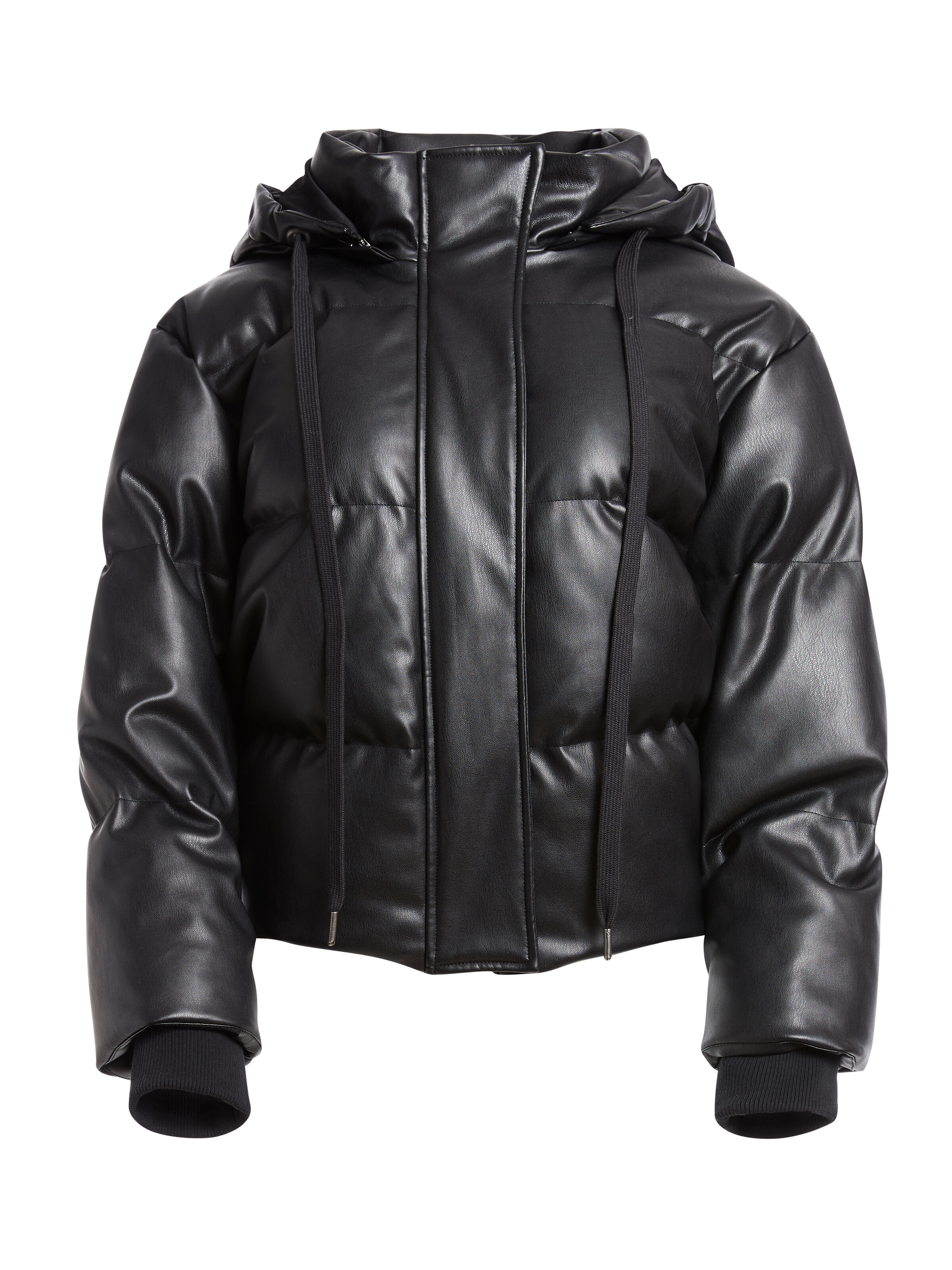 vegan leather jacket with hood