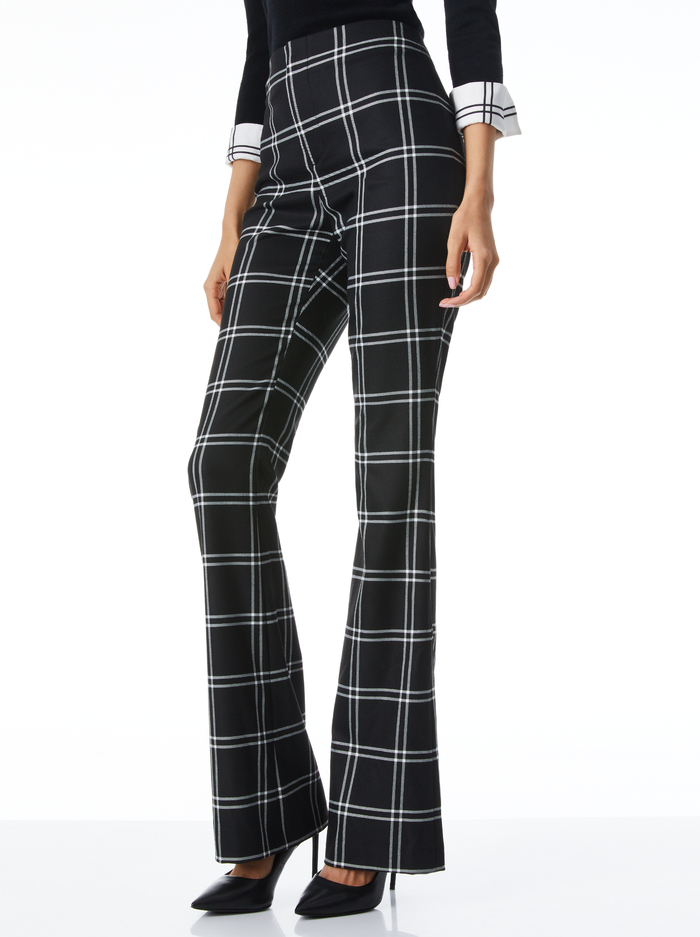 TEENY FLARE PANT - BLACK/WHITE - Alice And Olivia