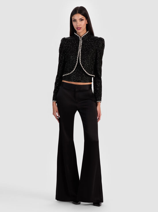 BLACK/CLEAR-ILARIA EMBELLISHED JACKET