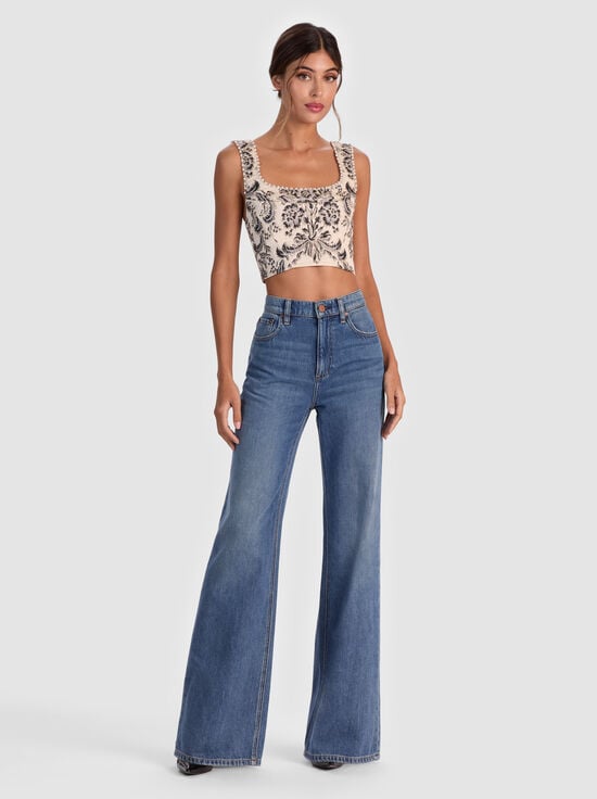 MOONLIT ROCOCO VANILLA-GUINEVERE EMBELLISHED BUSTIER