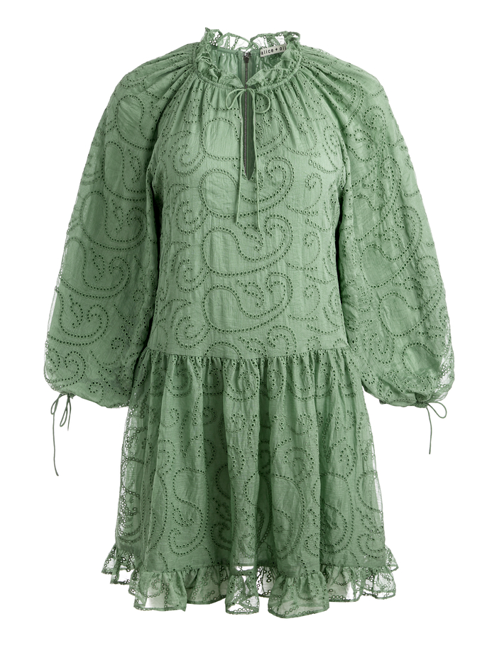 SHERRIE GATHERED TUNIC DRESS - SAGE image 5 - Alice And Olivia