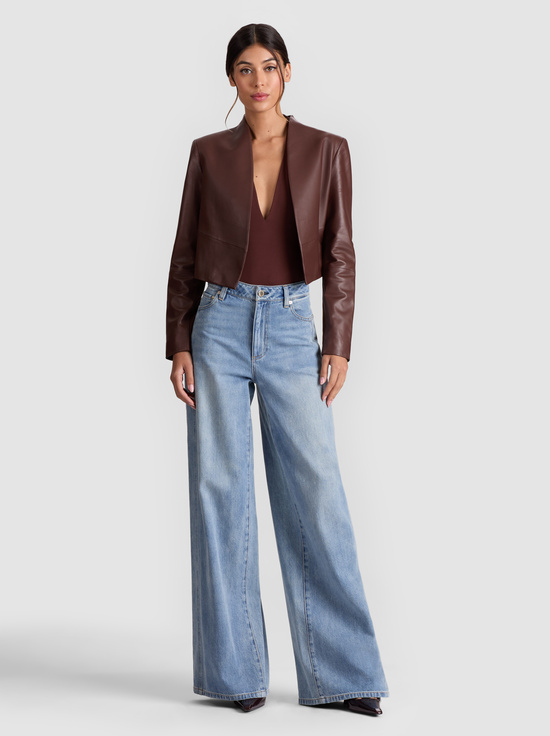 MOCHA-NEW HARVEY LEATHER JACKET