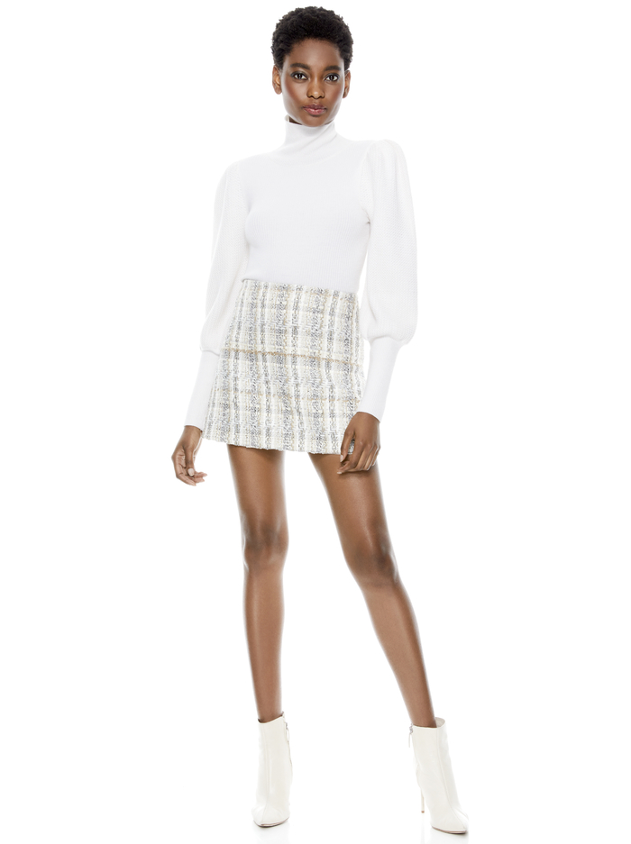 BABETTE PUFF SLEEVE TURTLENECK - SOFT WHITE image 5 - ALICE + OLIVIA