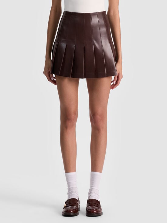 DARK CHOCOLATE-CARTER VEGAN MINI SKIRT