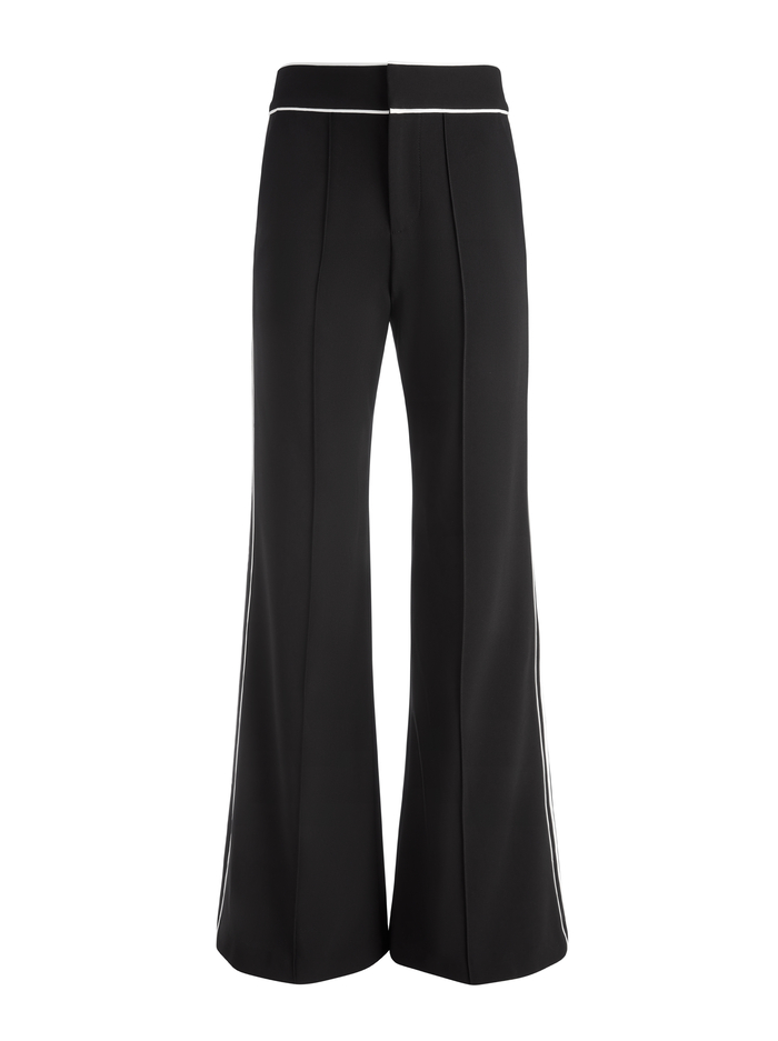 DYLAN PIPED HIGH WAIST PANT - BLACK/OFF WHITE image 5 - Alice And Olivia