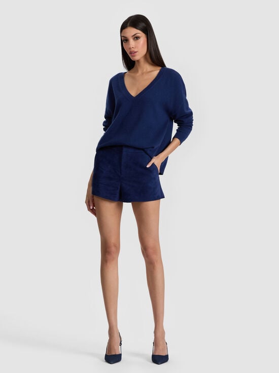 INDIGO-CADY SUEDE SHORT