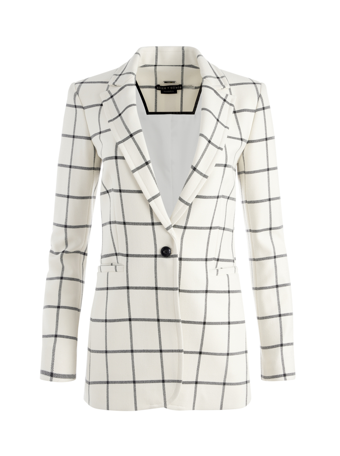 BREANN FITTED BLAZER - OFF WHITE/BLACK image 5 - ALICE + OLIVIA