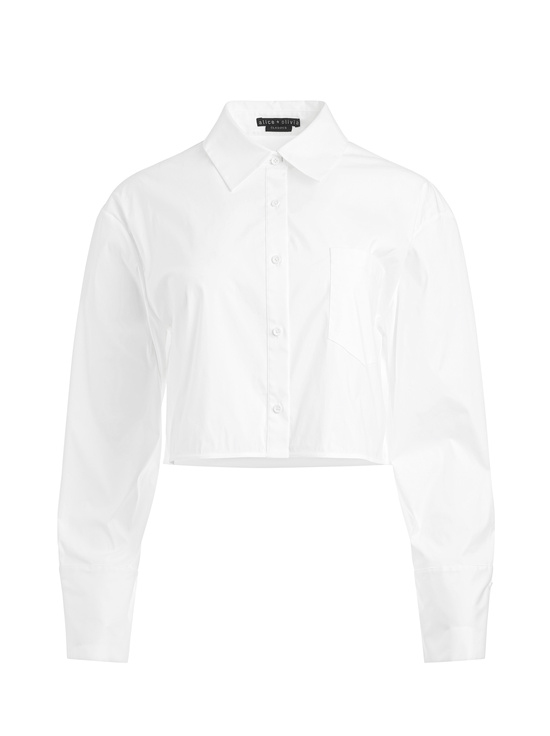 OFF WHITE-FINELY CROPPED BUTTON DOWN