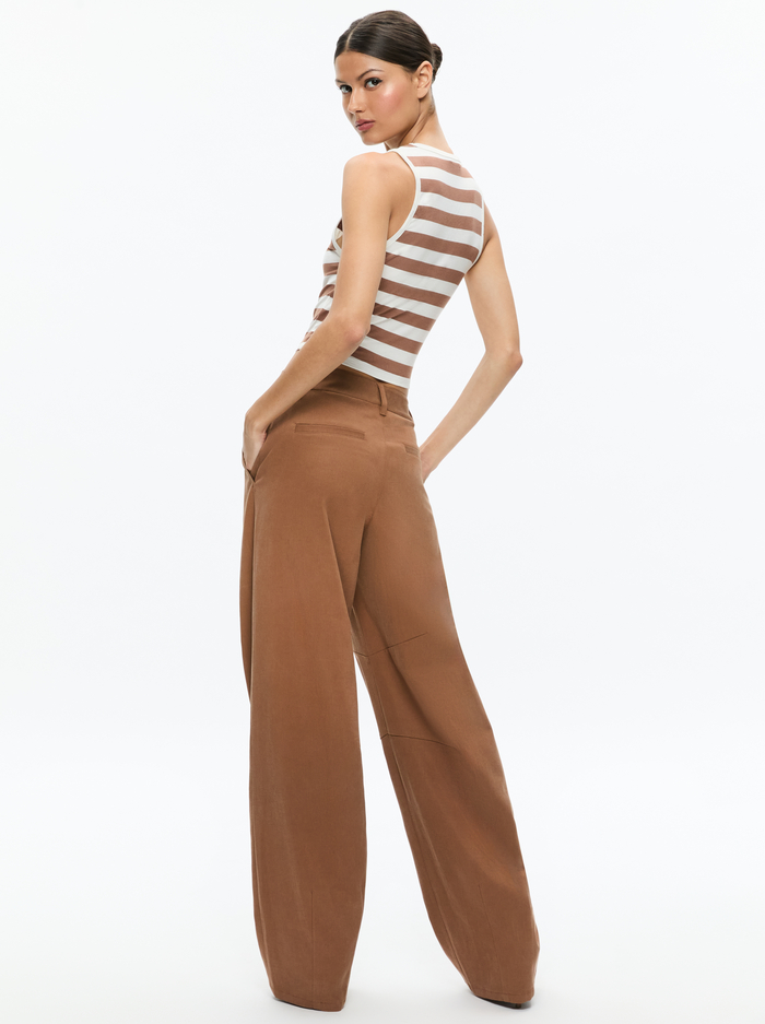 ANDRE FITTED CROPPED TANK - OFF WHITE/CAMEL image 2 - Alice And Olivia