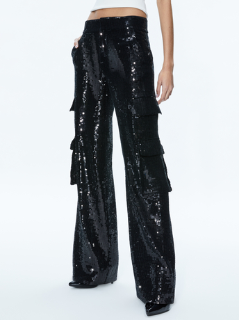 BLACK-HAYES SEQUIN CARGO PANT