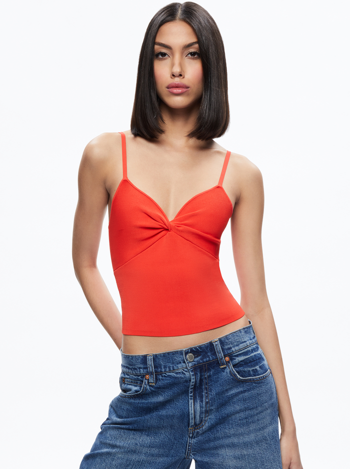 RHONA TWIST FRONT TANK - CHILI PEPPER - Alice And Olivia