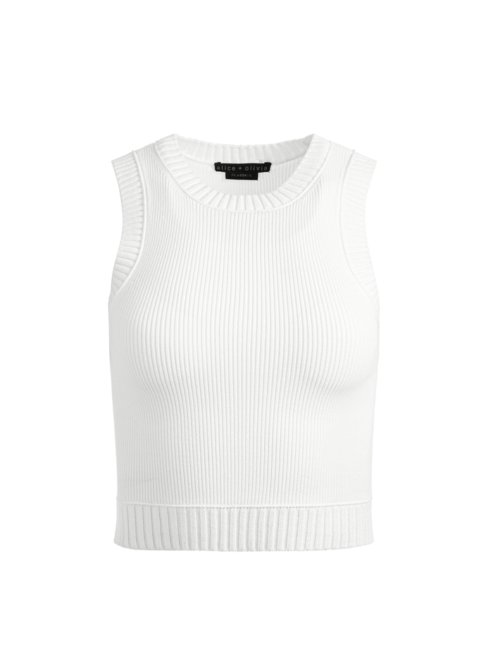 BIGSBY RIBBED TANK - SOFT WHITE image 5 - Alice And Olivia