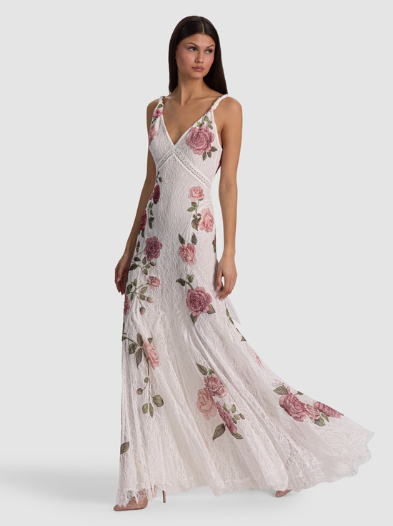 GARDEN GOSSIP OFF WHITE-NISA LACE MAXI GOWN
