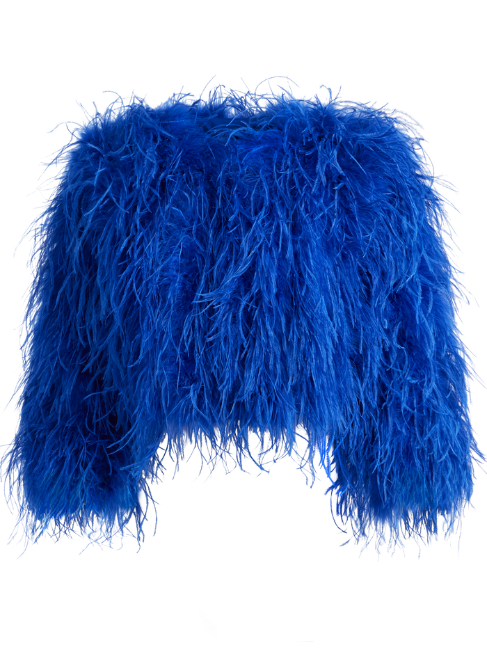 KIDMAN FEATHERED JACKET - ROYAL image 5 - Alice And Olivia