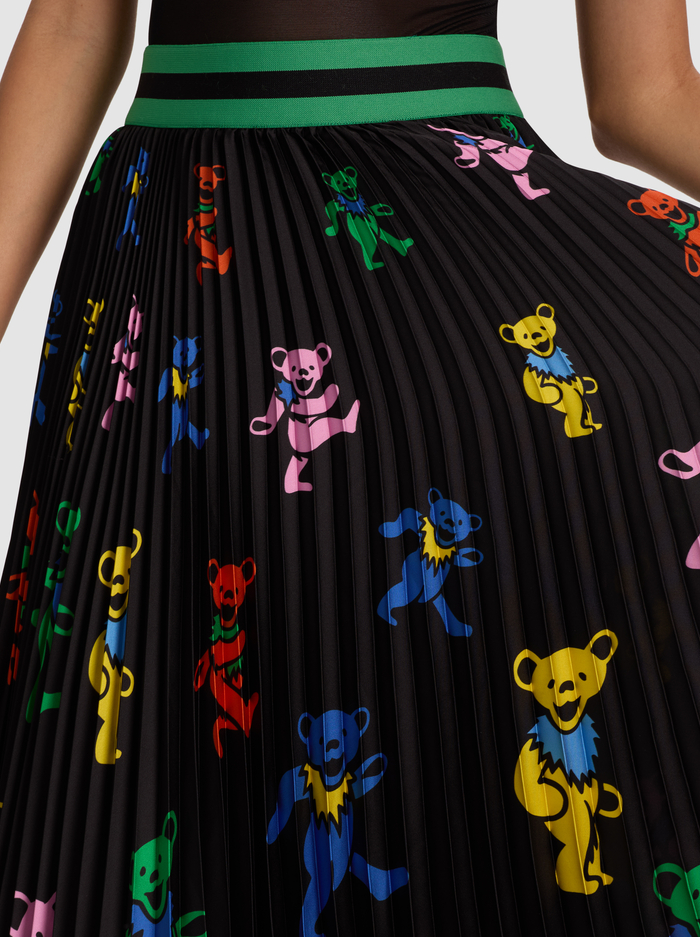 A+O X GRATEFUL DEAD KATZ MAXI SKIRT - GRATEFUL BEARS BLACK image 3 - Alice And Olivia