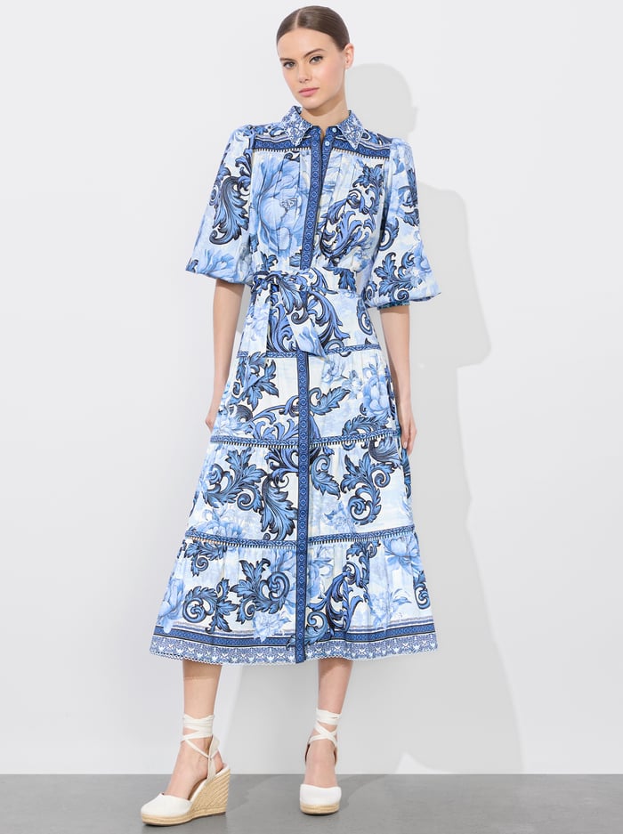 GENEVA MIDI DRESS - SCROLL SYMPHONY image 4 - Alice And Olivia