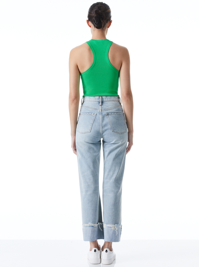 ALEENA FITTED RIB TANK - GARDEN GREEN image 1 - Alice And Olivia