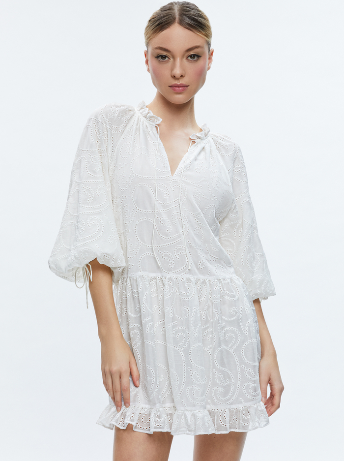 SHERRIE GATHERED TUNIC DRESS - OFF WHITE image 3 - Alice And Olivia