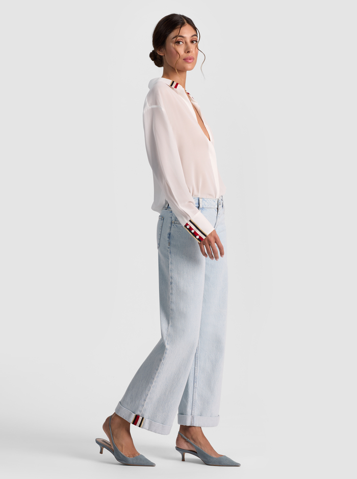 DIMITRA OVERSIZED BUTTON DOWN - OFF WHITE image 4 - Alice And Olivia