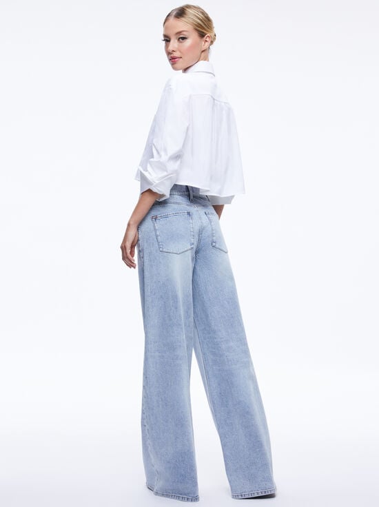 OFF WHITE-FINELY CROPPED BUTTON DOWN
