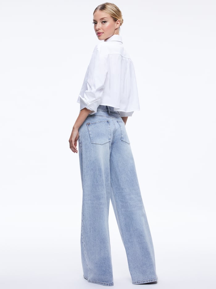 FINELY CROPPED BUTTON DOWN - OFF WHITE image 2 - Alice And Olivia