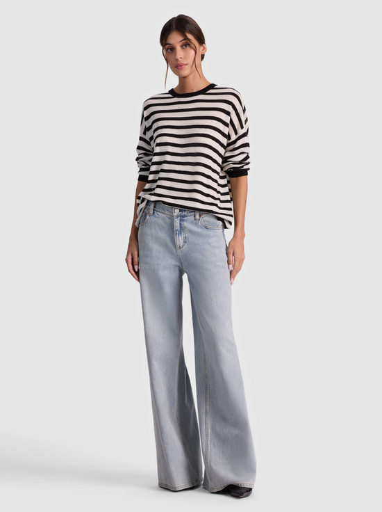 SOFT WHITE/BLACK-MITCHELL WOOL PULLOVER