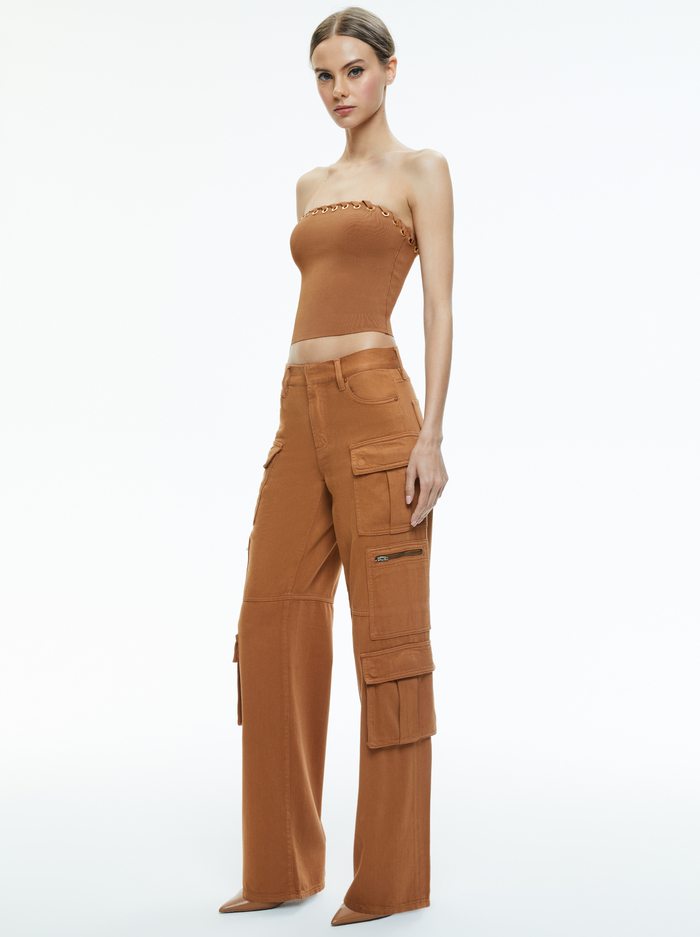 CAY CARGO JEAN - CAMEL image 4 - Alice And Olivia