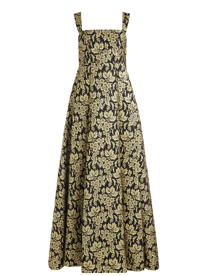 MARLA METALLIC BALL GOWN - BLACK/GOLD image 5 - Alice And Olivia
