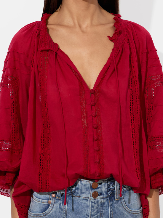 DARK CHERRY-JOSEPHINE BLOUSE
