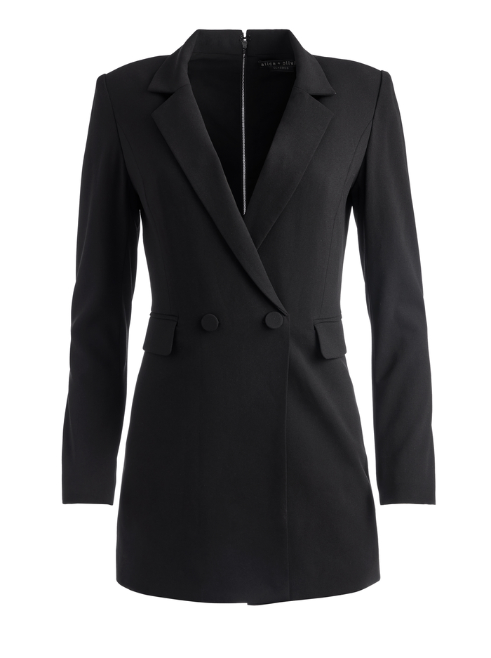 KYRIE TUXEDO SKORT ROMPER - BLACK image 5 - Alice And Olivia