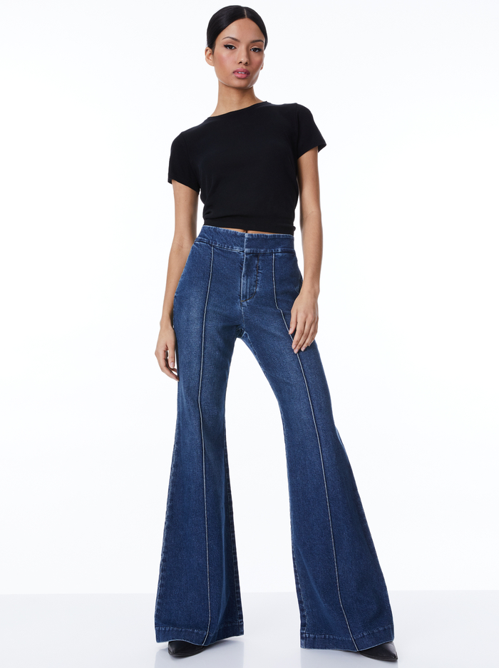 DYLAN HIGH WAISTED WIDE LEG JEAN - LOVE TRAIN image 2 - Alice And Olivia