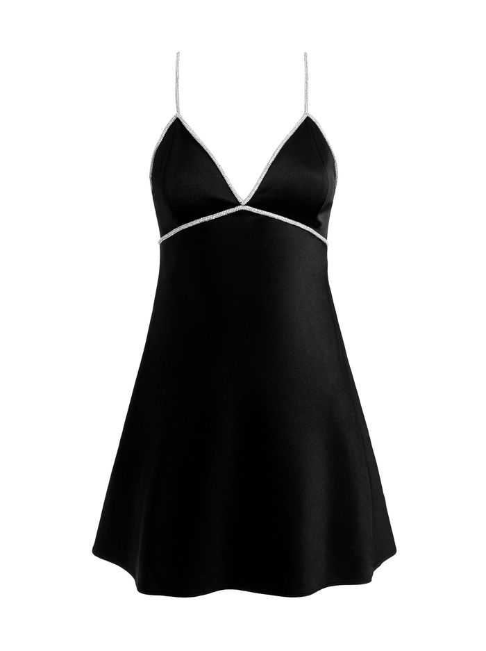 JULIENNE EMBELLISHED V-NECK MINI DRESS - BLACK image 5 - Alice And Olivia