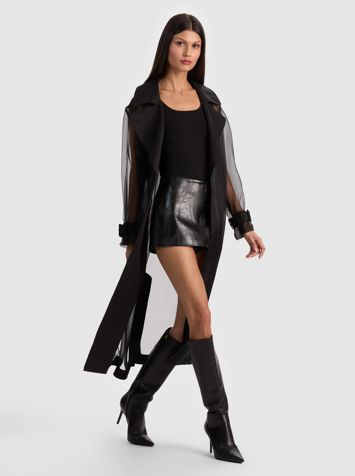 SILVIA SHEER MAXI TRENCH - BLACK image 4 - ALICE + OLIVIA