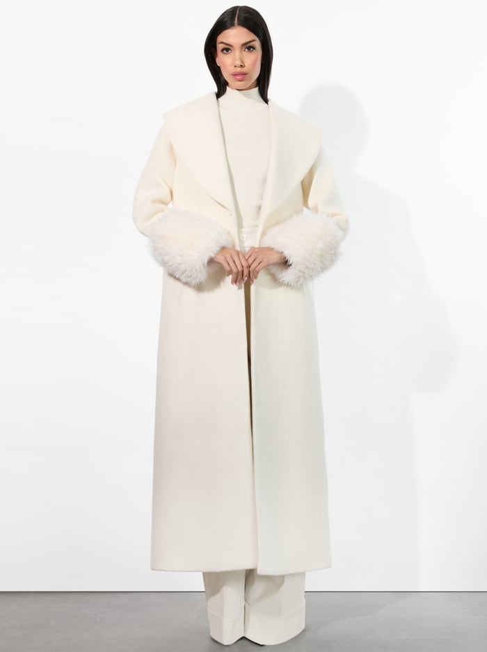 MARCELENE MAXI COAT - OFF WHITE image 1 - Alice And Olivia