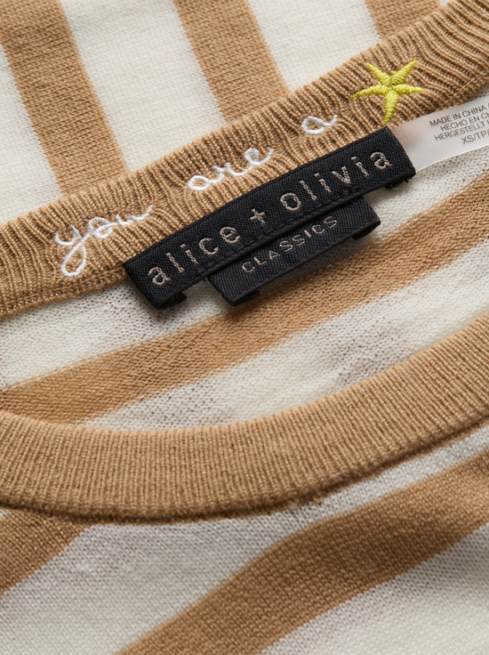 SOFT WHITE/PRALINE-MITCHELL WOOL PULLOVER